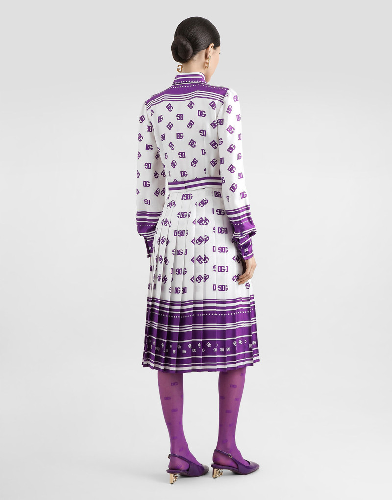 DG logo all-over print twill shirt dress 3