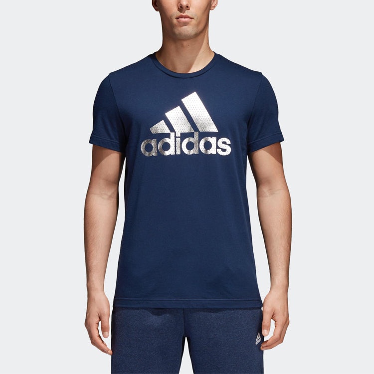 Men's adidas Sports Short Sleeve Blue T-Shirt CV4508 - 3