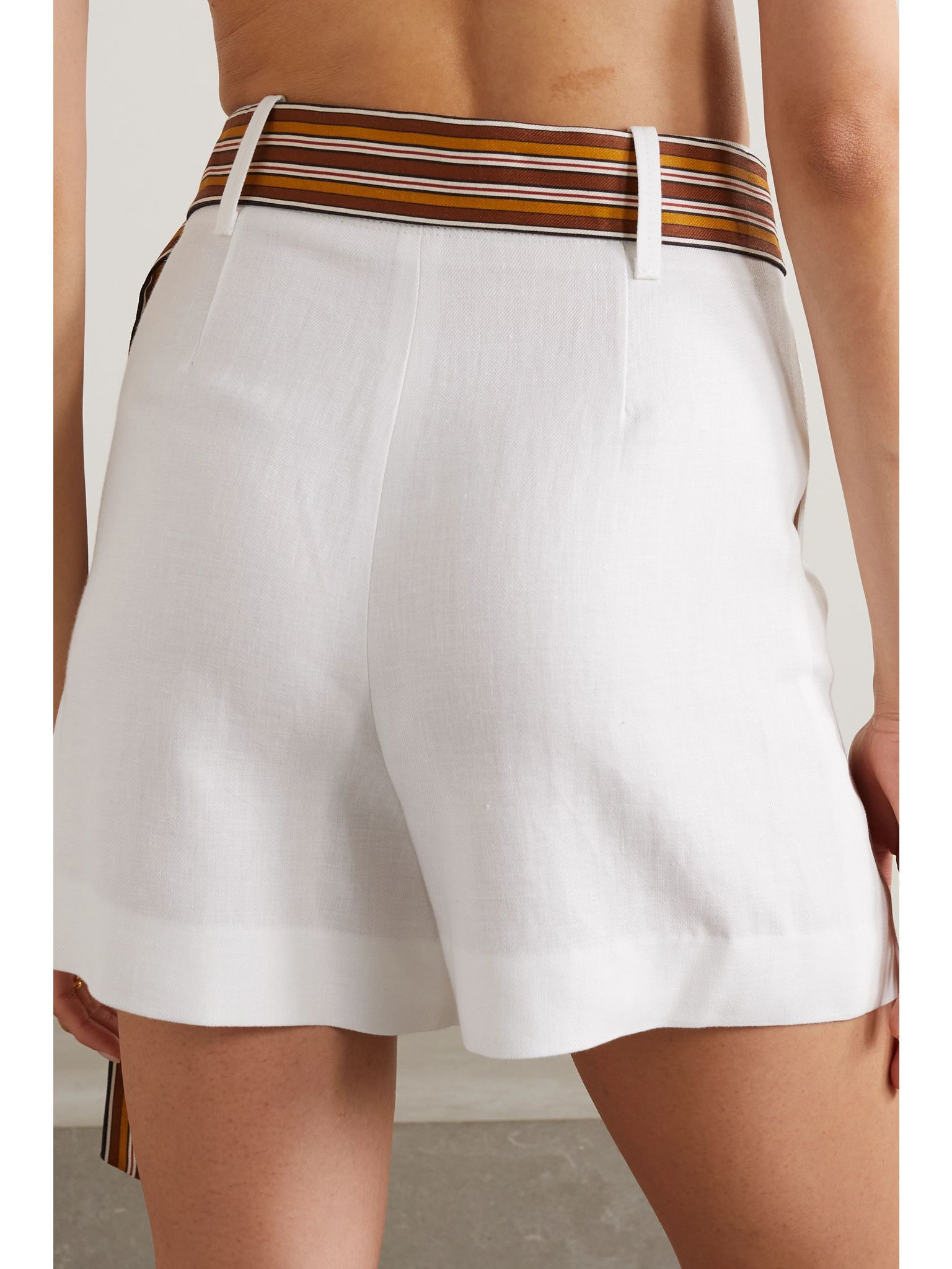 Antigua belted linen shorts White - 4