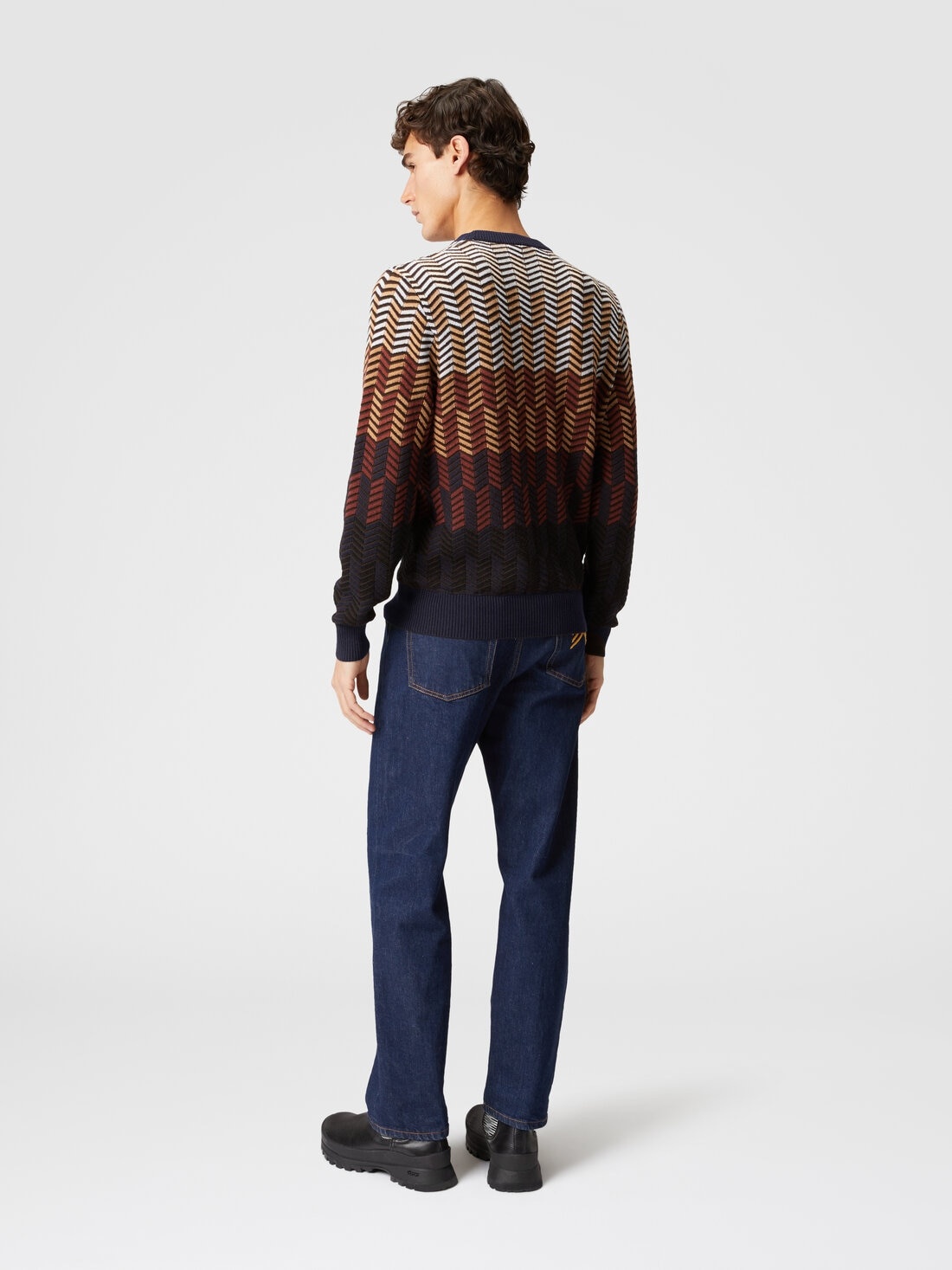 Zigzag virgin wool crewneck pullover - 3