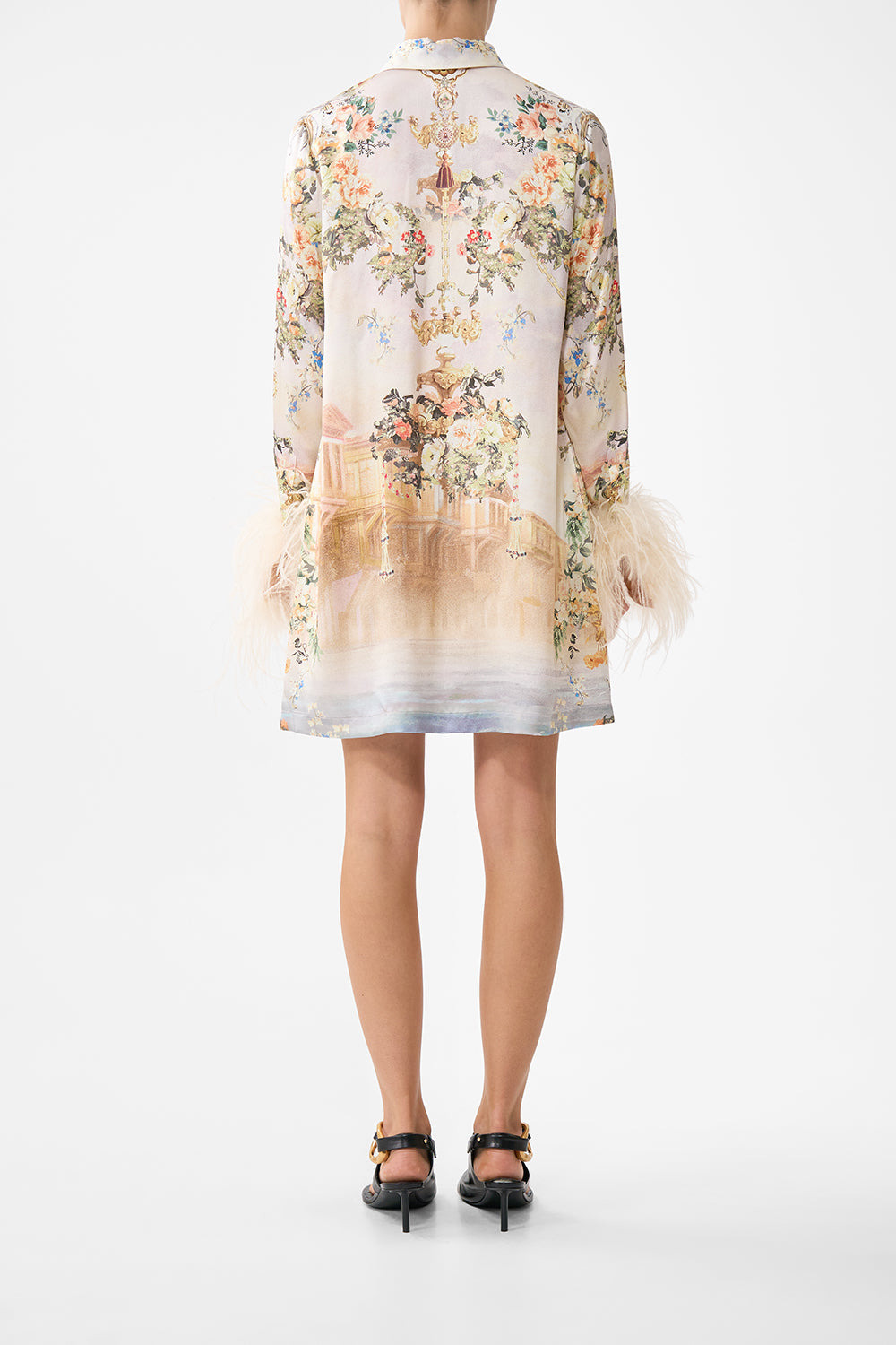 MINI SHIRT DRESS WITH FEATHERS - 3