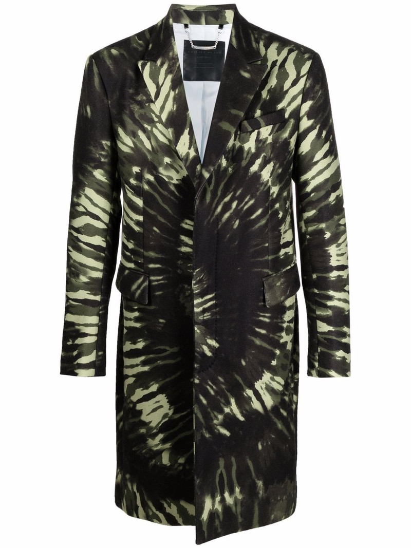 single-breasted tie-dye coat 1