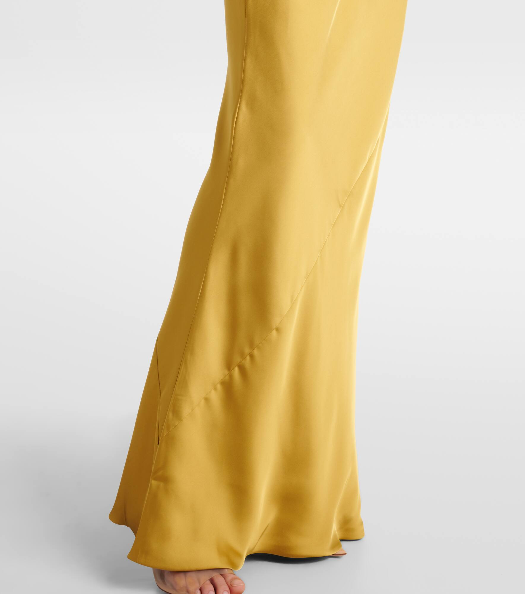 Maria asymmetric crêpe satin gown - 5