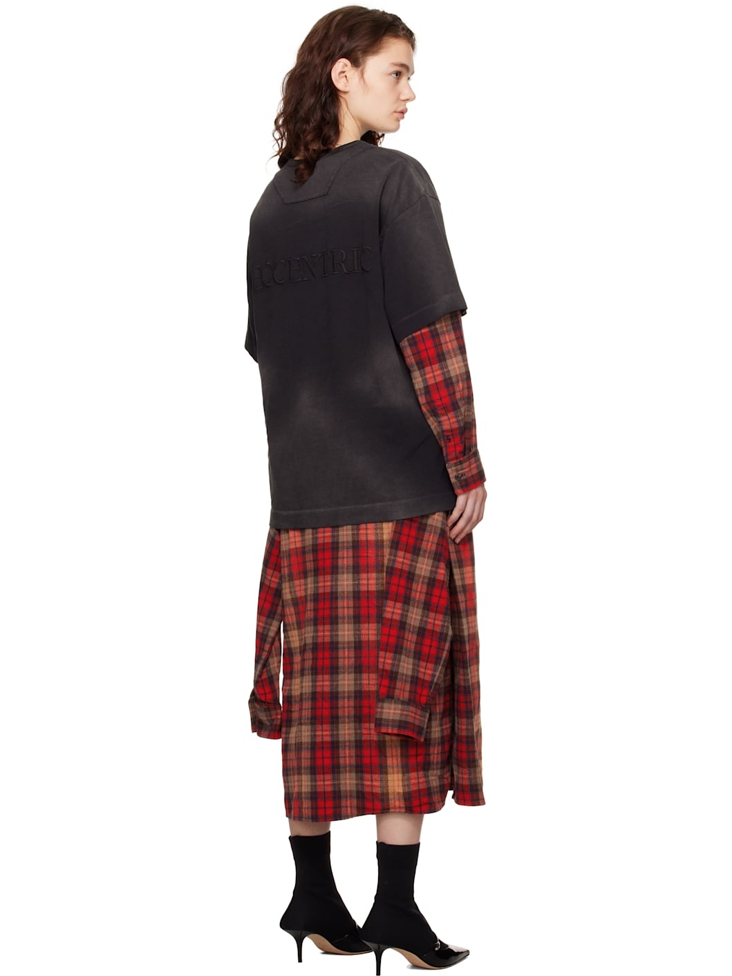 Black & Red Sleeve Tie Dual Sleeve Maxi Dress - 3