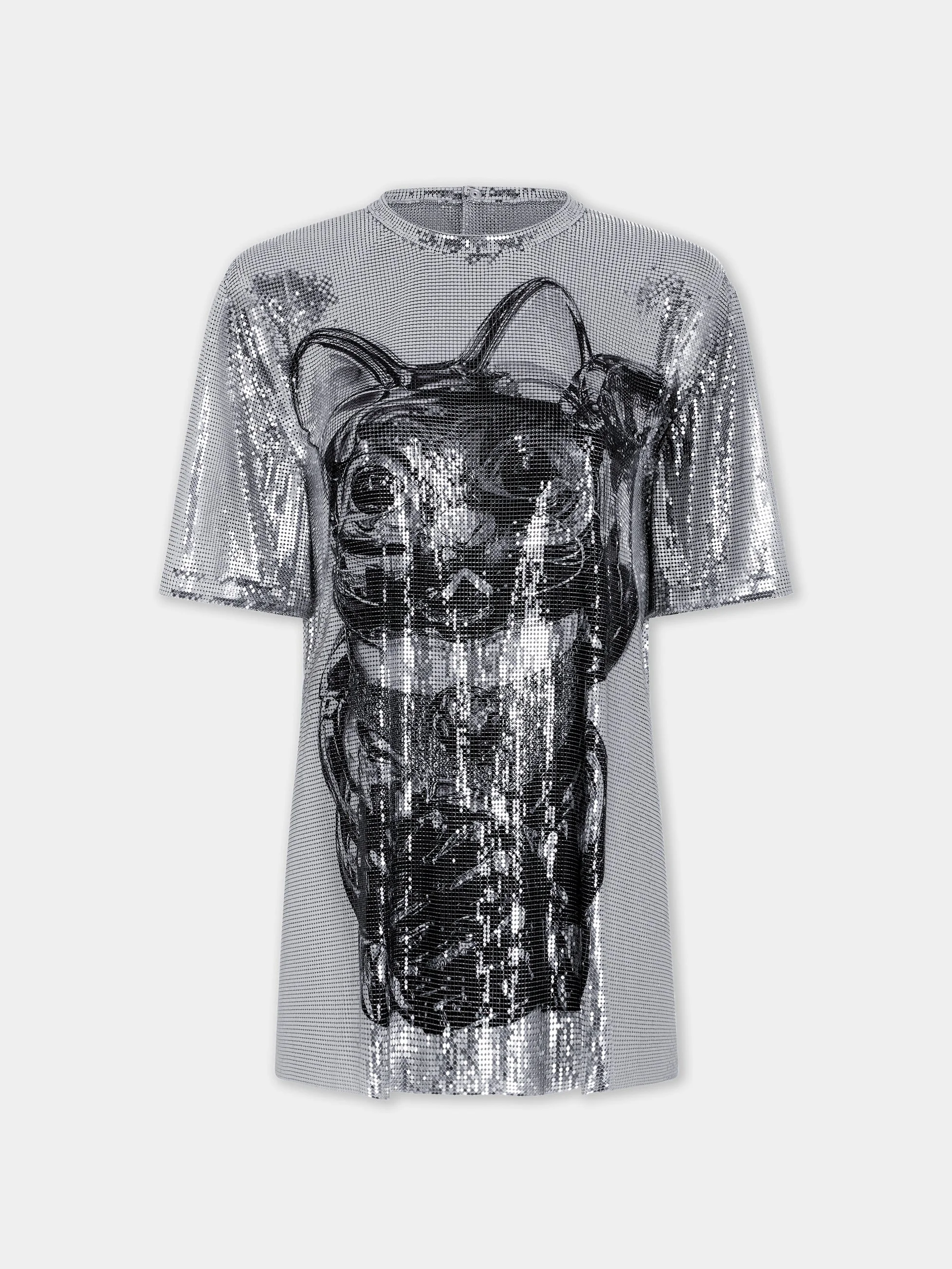OHMORI X RABANNE OVERSIZED TOP CAT IN MESH - 1