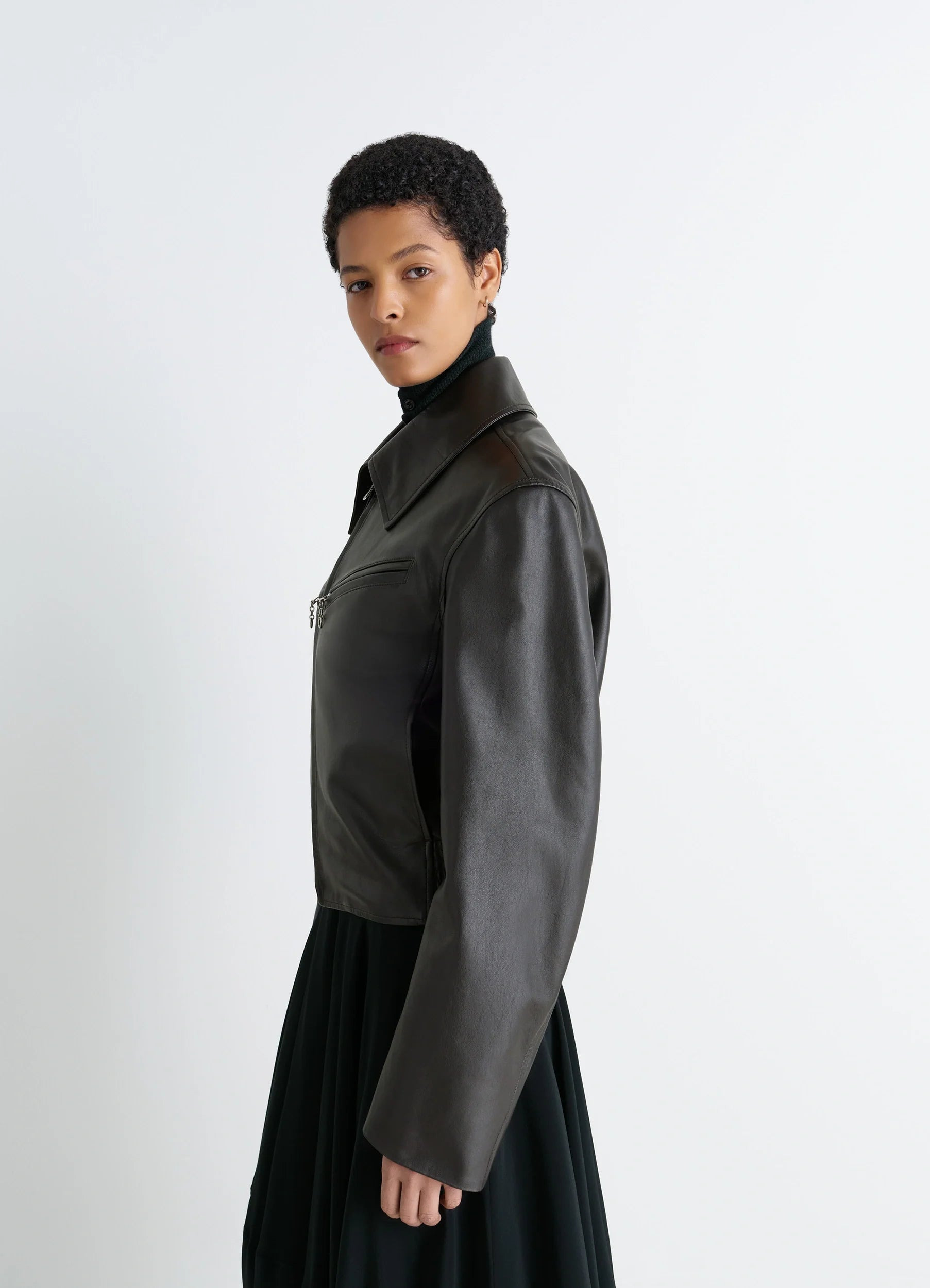 BOXY LEATHER BLOUSON - 6