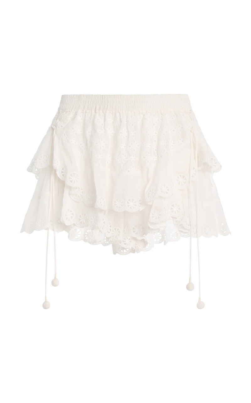 Neis Cotton-Silk Mini Skirt white 1