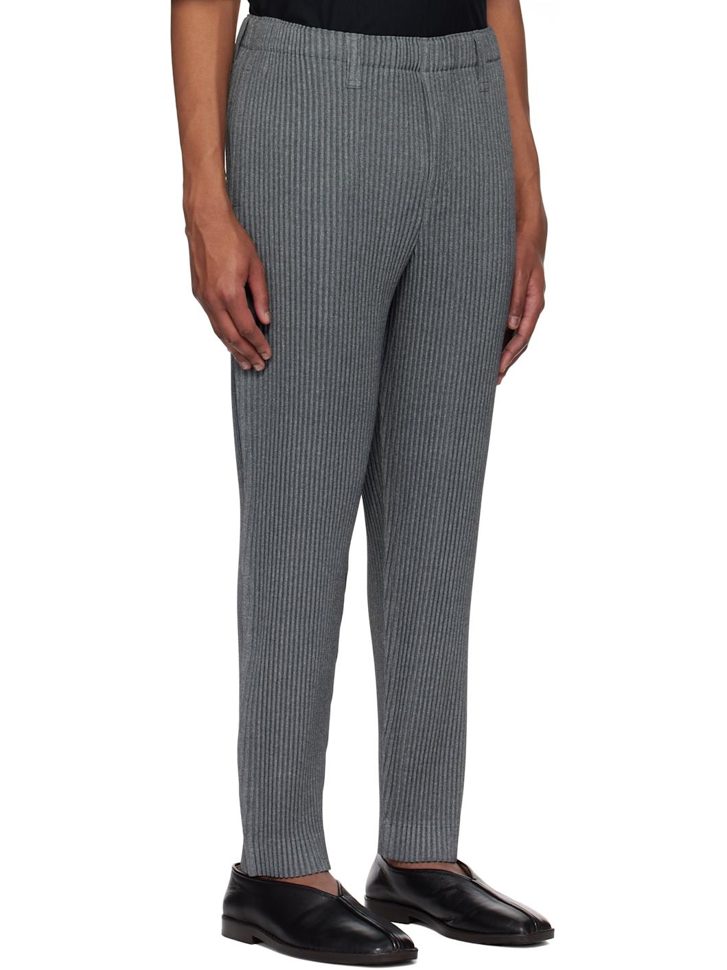 Gray Wool Like Light Trousers - 2
