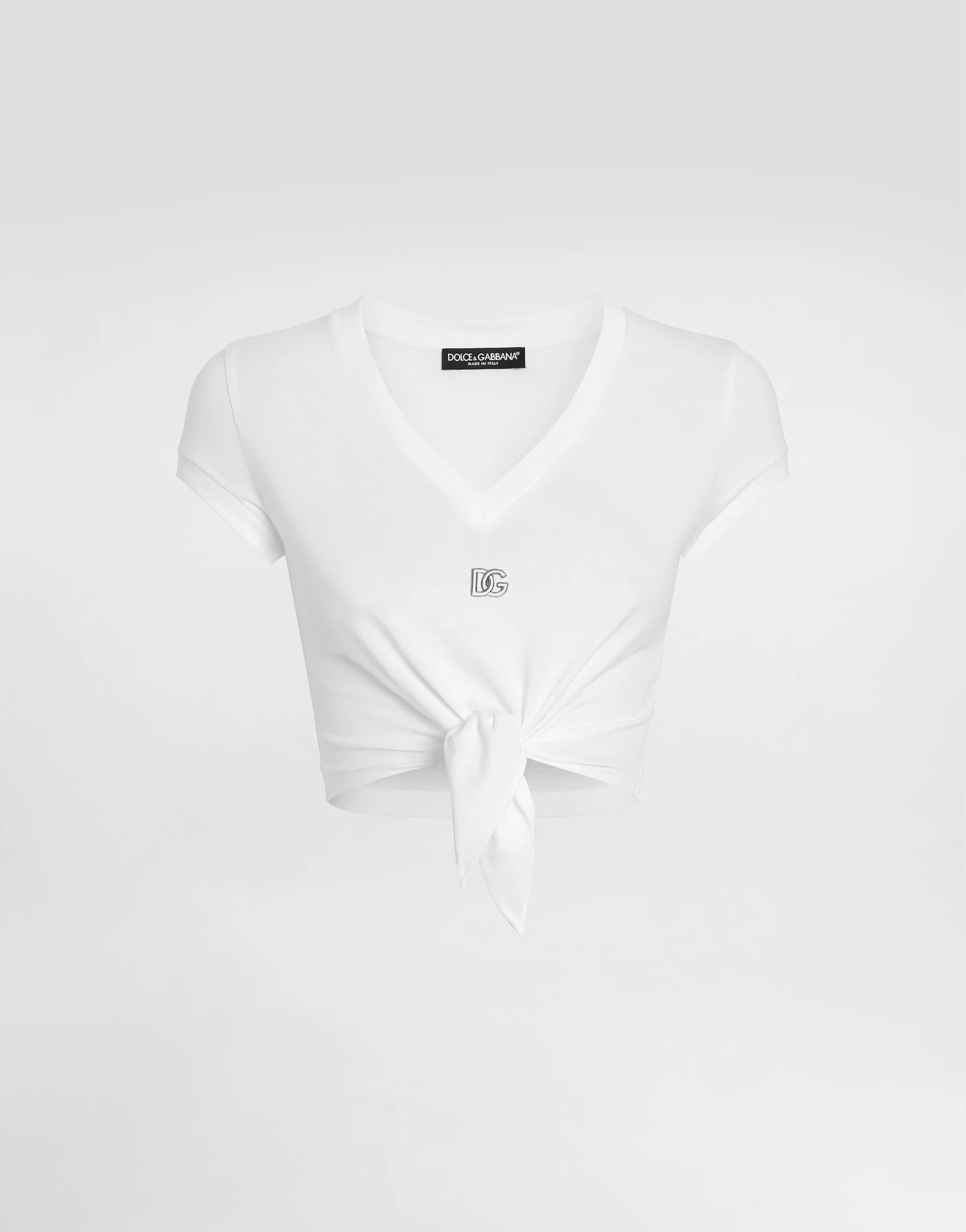 Jersey T-shirt with DG logo and knot detail - 1