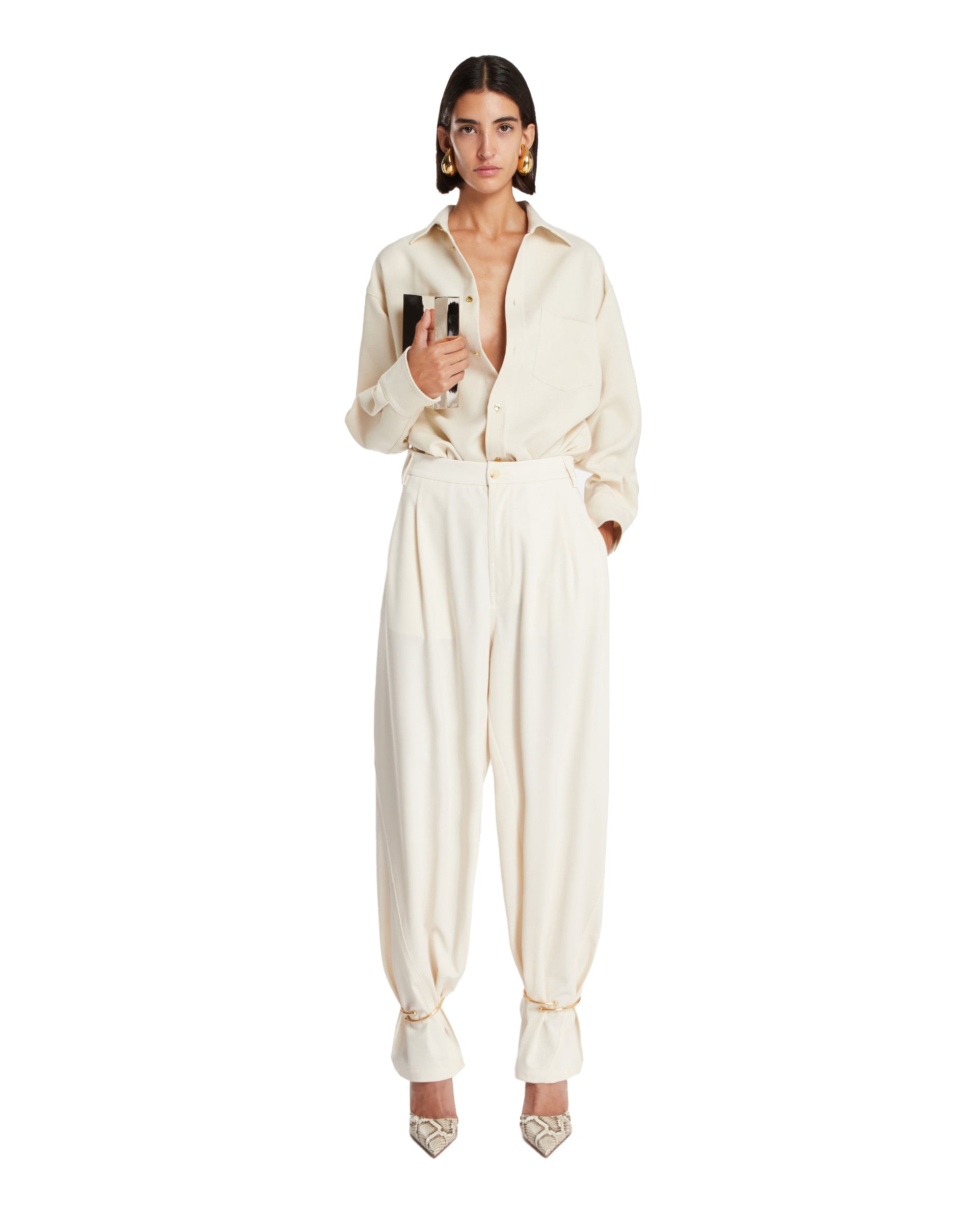 White Anne Technical Fabric Shirt - 2