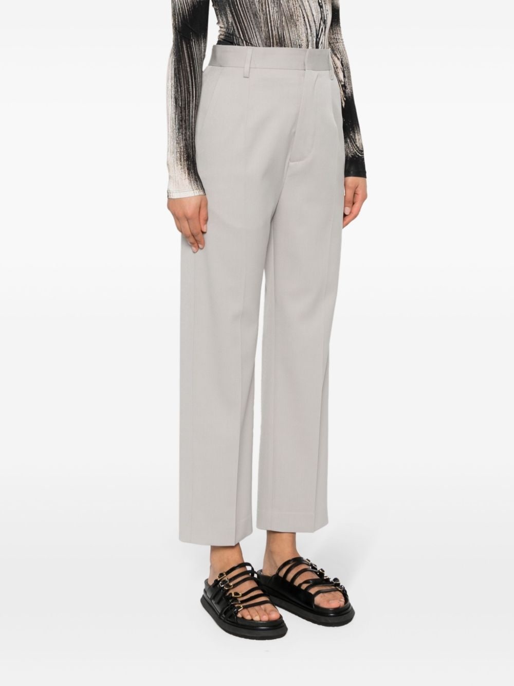 high-waist straight-leg tailored trousers - 3