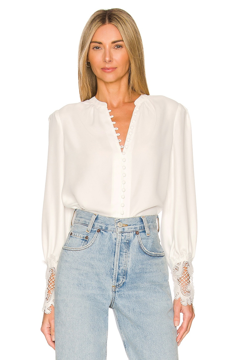 Ava Lace Cuff Blouse - 1