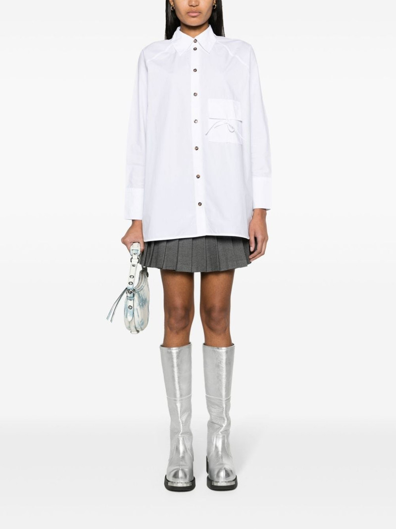 GANNI raglan-sleeved organic cotton shirt outlook