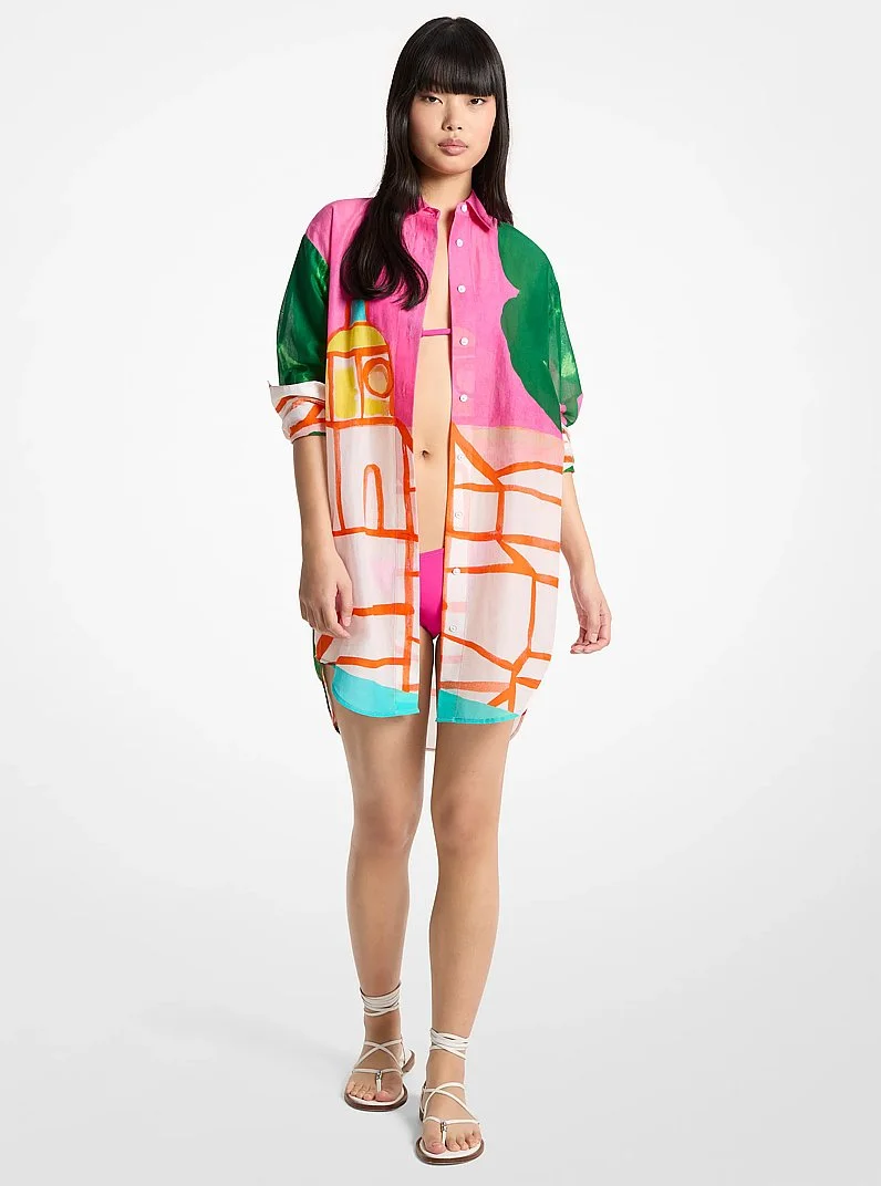 Michael Kors X Christina Zimpel Cotton Lawn Shirtdress - 1