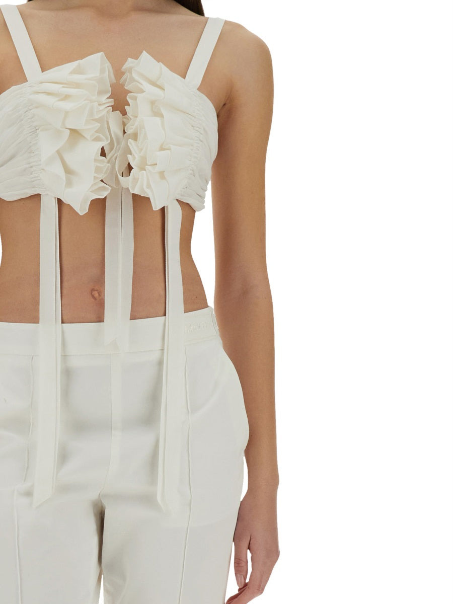 Moschino Women Cotton And Silk Voile Crop Top - 4