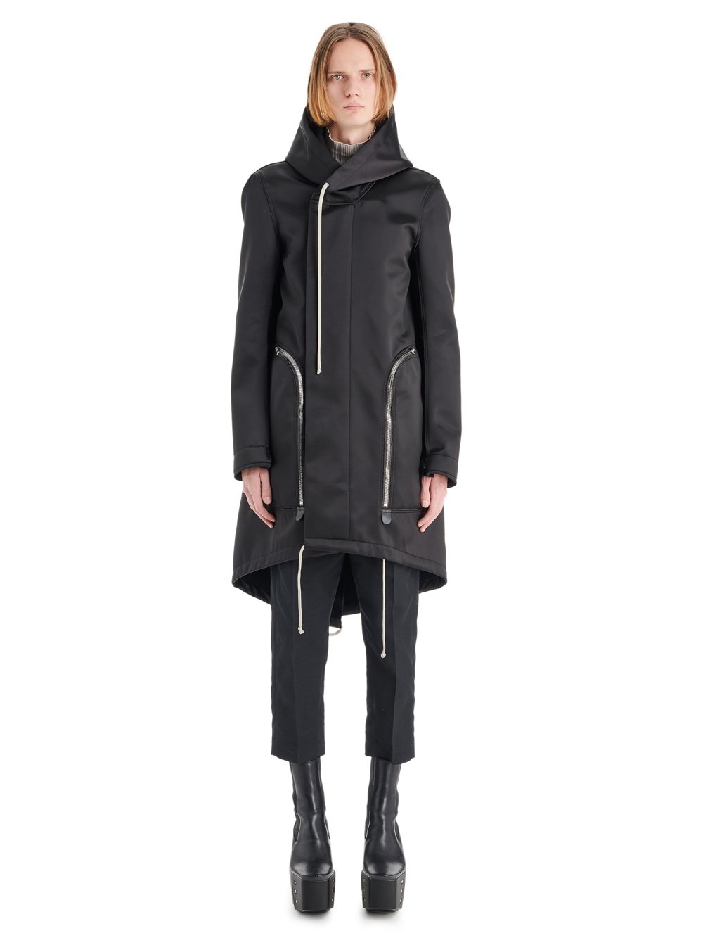 [新品] RICK OWENS BAUHAUS PARKA 21SS IT46 Rick Owens Bauhaus Fishtail Hooded Coat | Black | FARFETCH