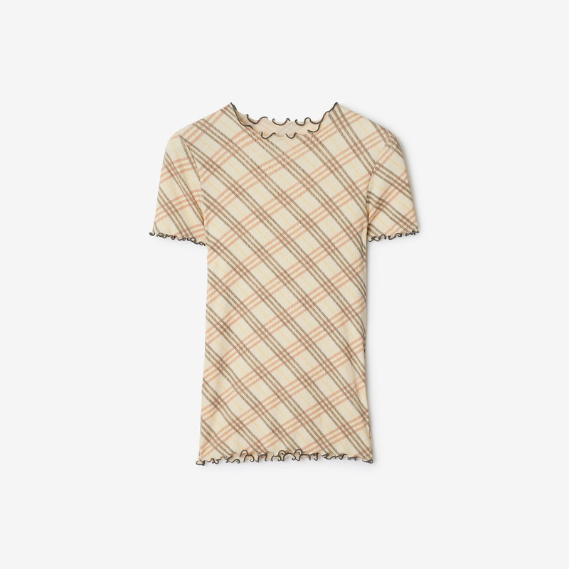 Check Stretch Cotton T-shirt 1