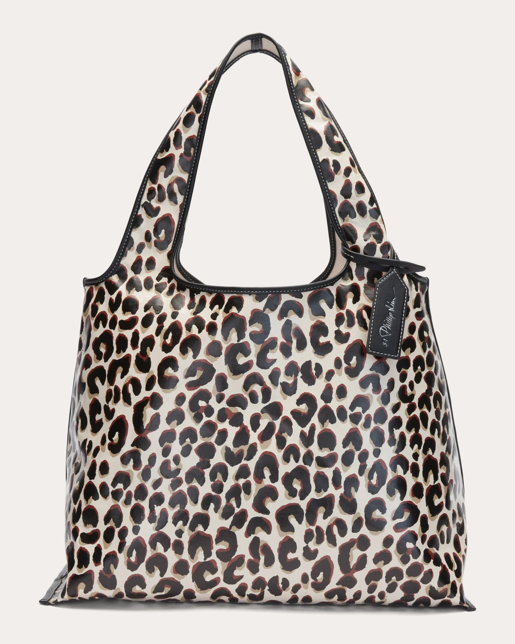 Leopard Coated Canvas Market Tote - 1