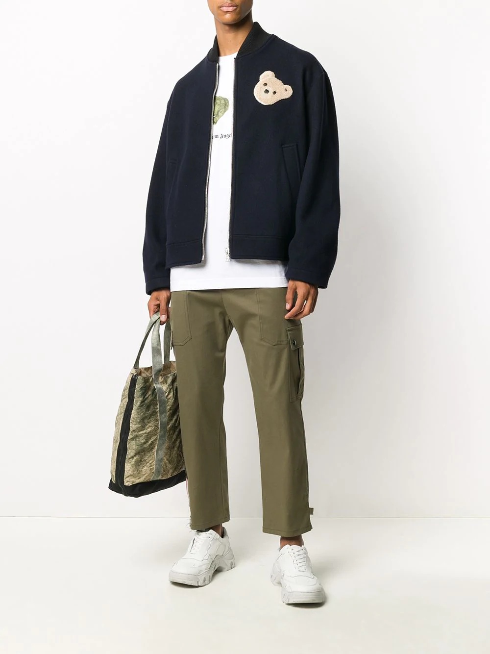 bear-patch bomber jacket - 2