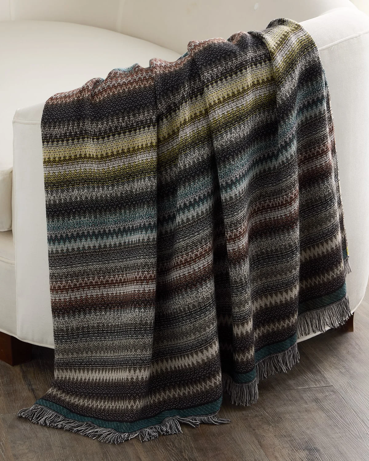Blurred Wool Throw, 57" x 75" - 1