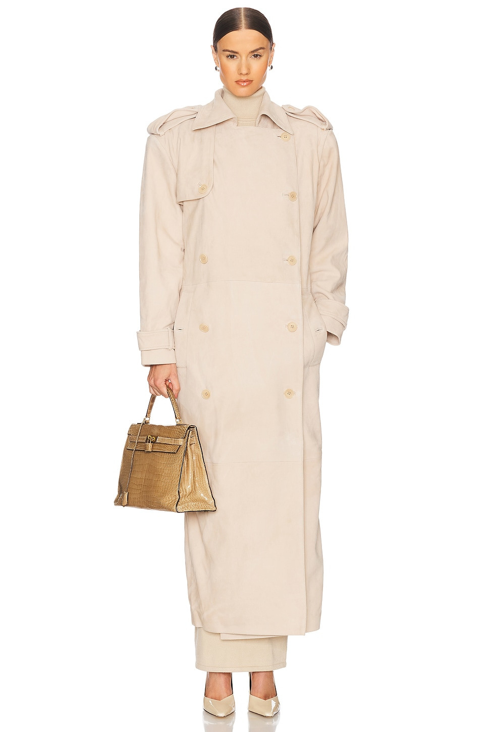 Suede Trench Coat - 3