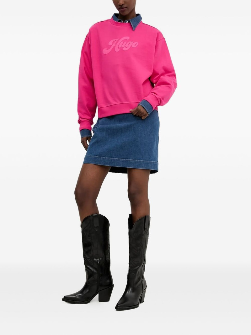 HUGO belted denim shirt mini dress outlook