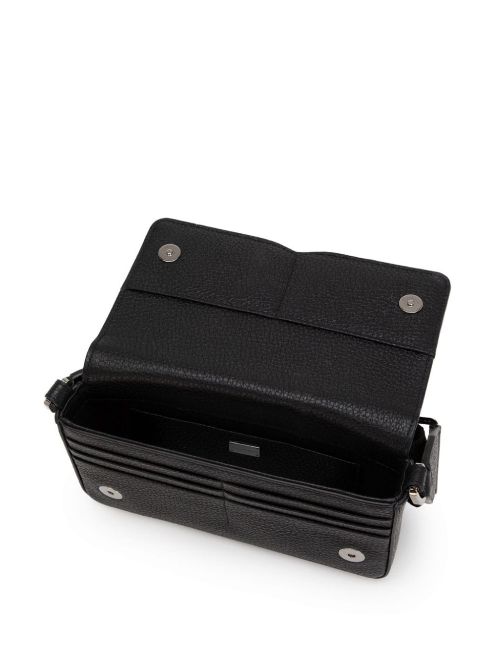 logo-embossed leather messenger bag - 6