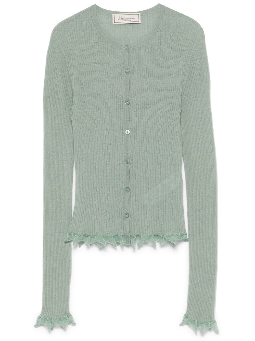lettuce-hem cardigan - 1