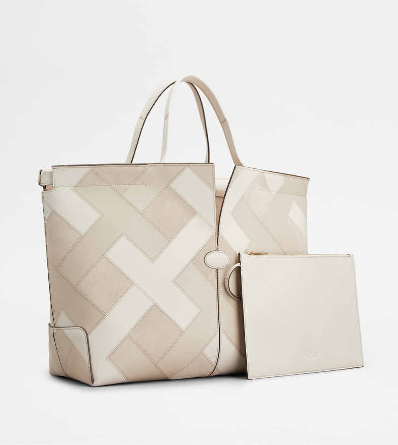 TOD'S DI BAG FOLIO IN LEATHER MEDIUM - BEIGE, OFF WHITE 3