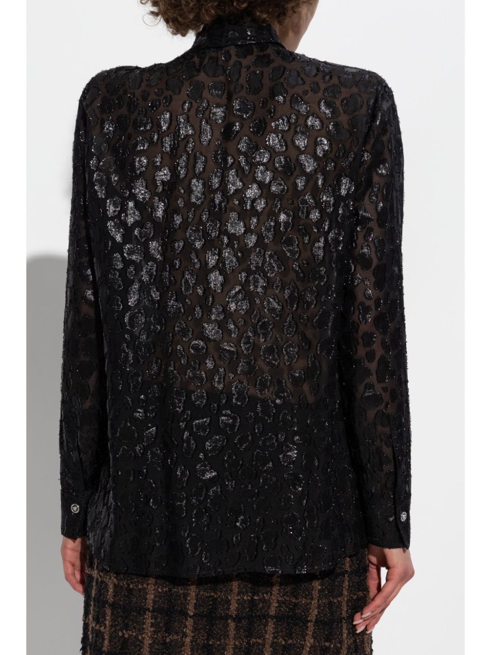 animal-print blouse - 4