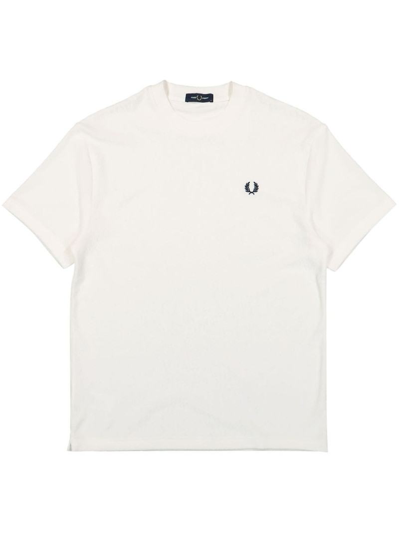 logo-embroidered towelling T-Shirt 1