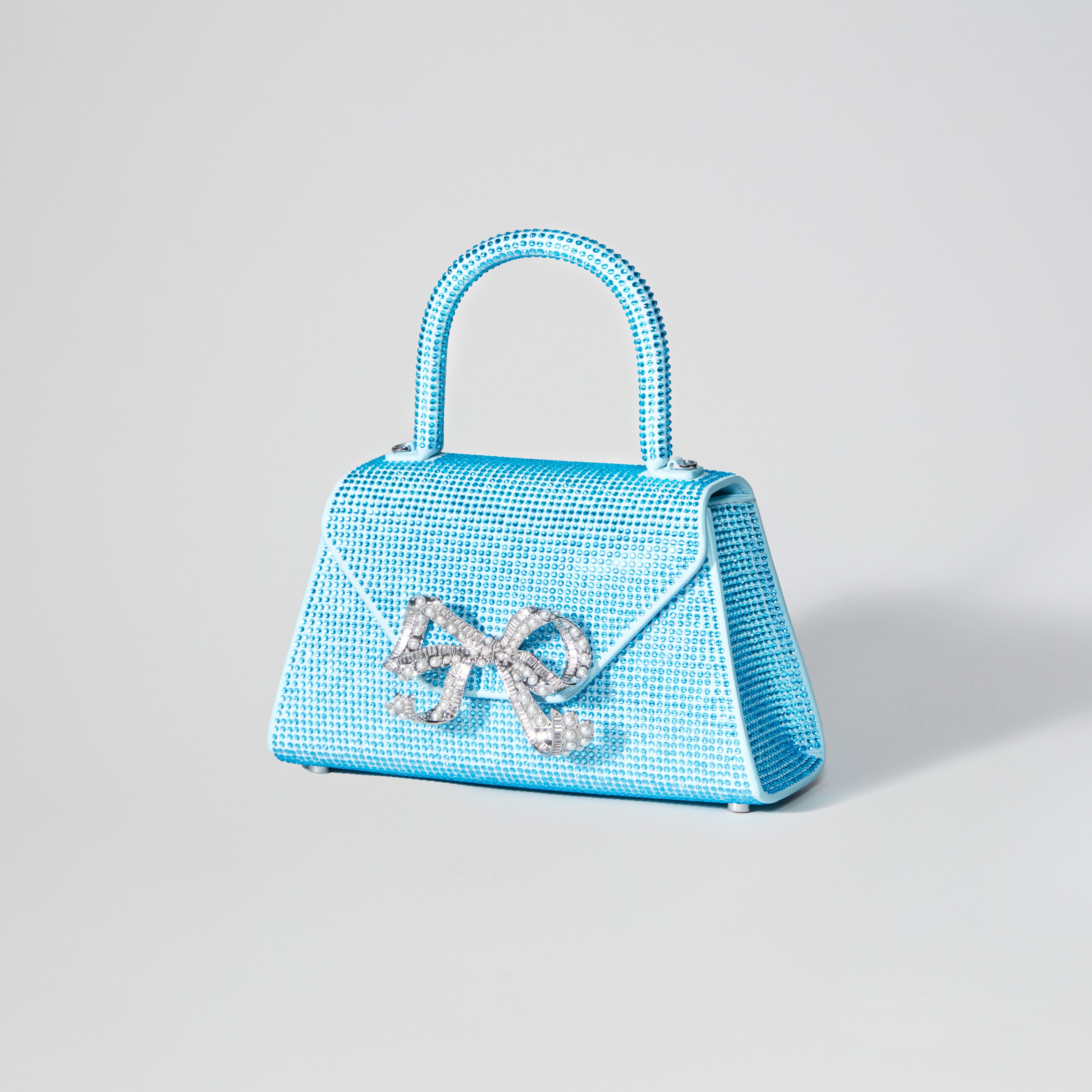 Blue Rhinestone Bow Envelope Mini Bag - 2