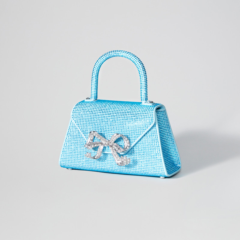 self-portrait Blue Rhinestone Bow Envelope Mini Bag outlook
