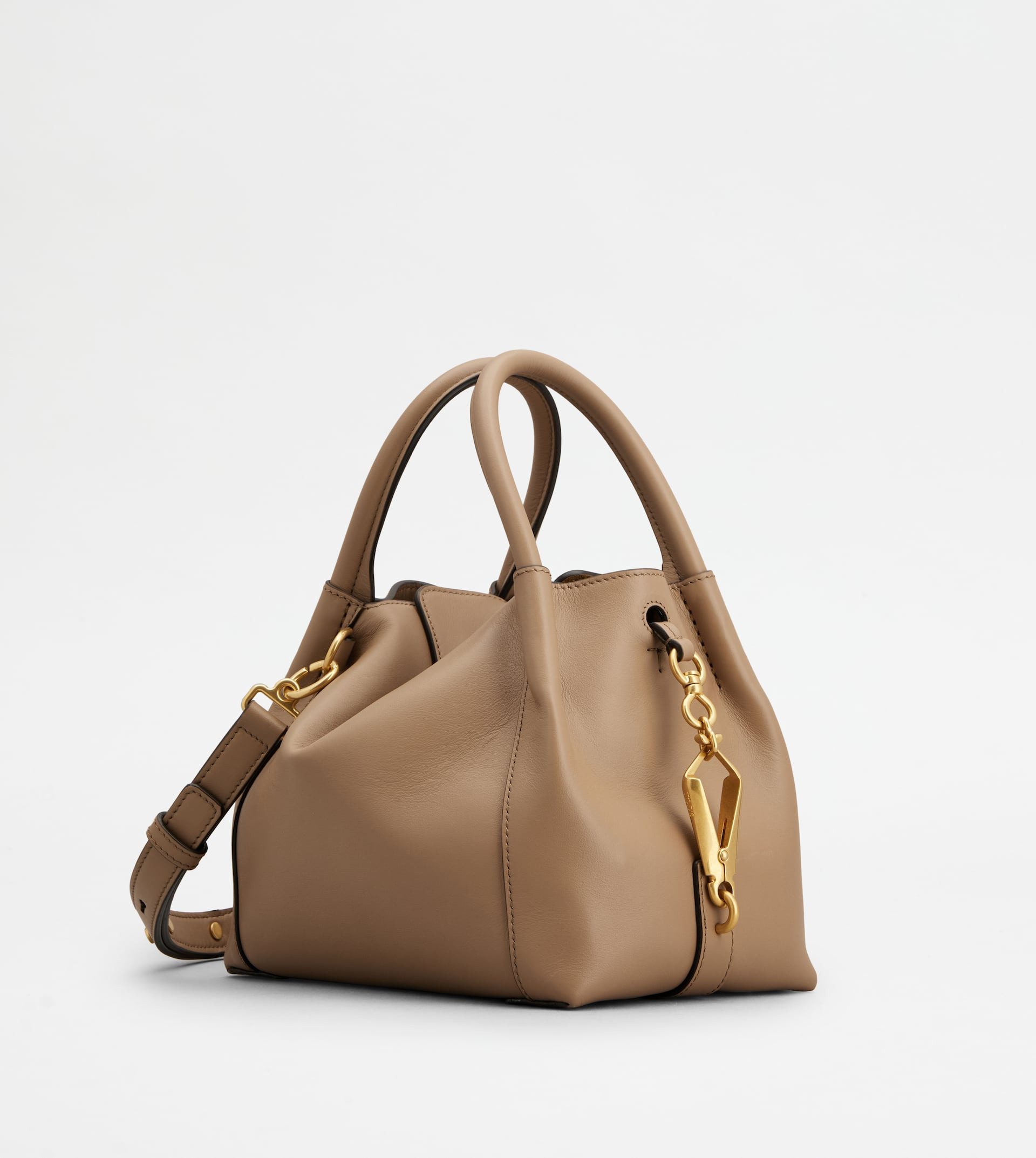 SATCHEL IN LEATHER MINI - BEIGE - 3