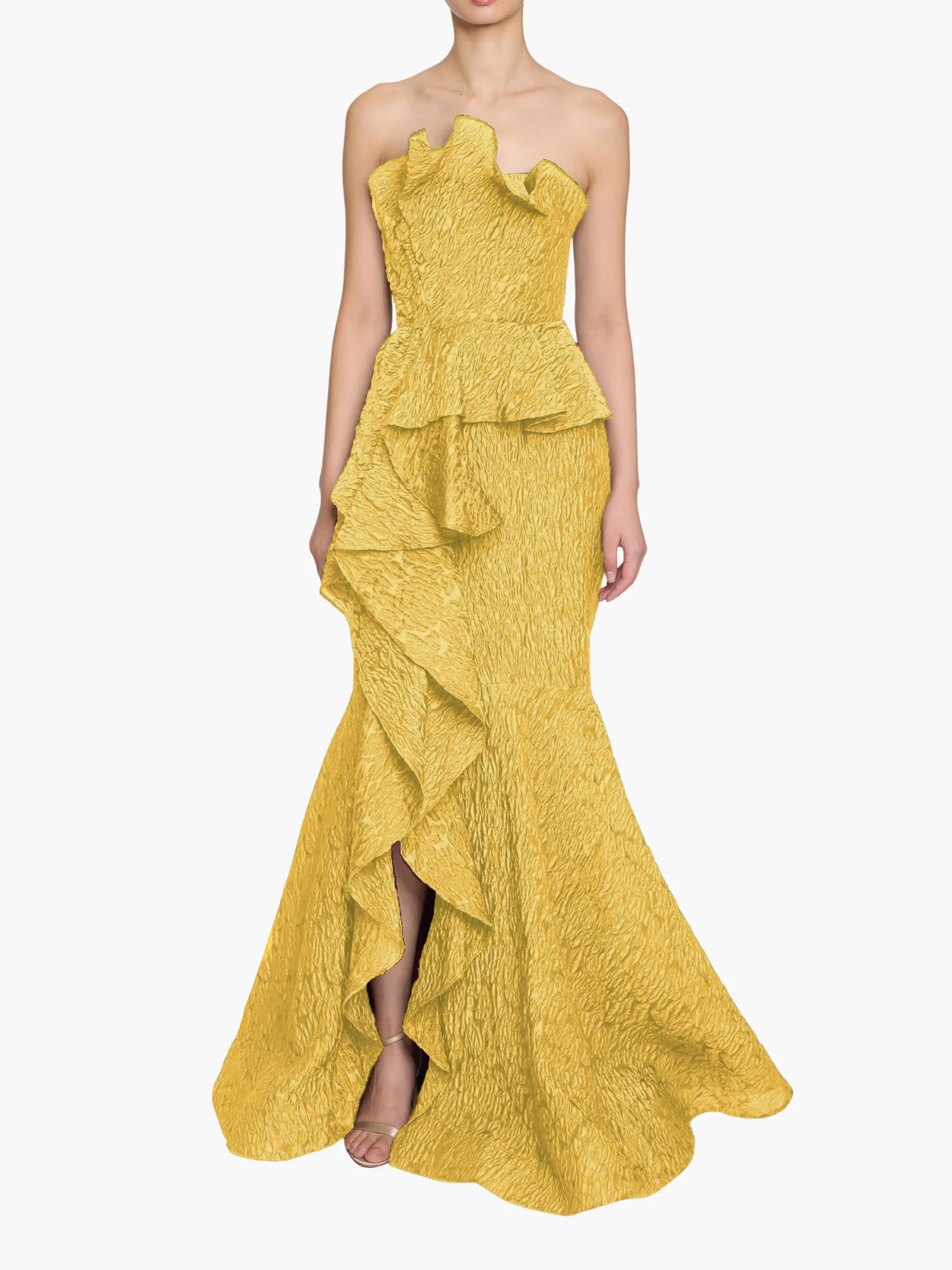 STRAPLESS CLOQUE GOWN - 1