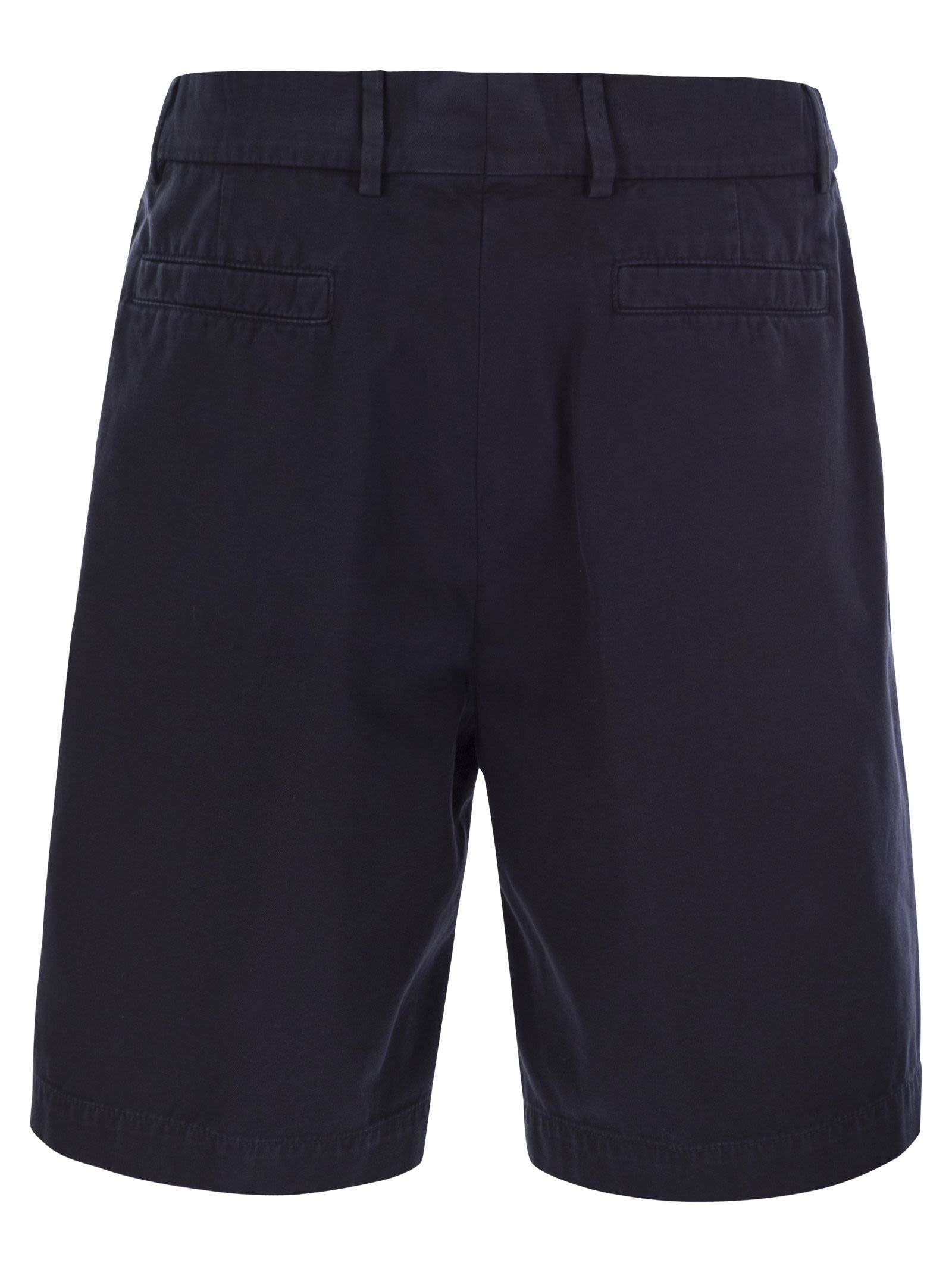 Brunello Cucinelli Men Cotton Gabardine Bermuda Shorts - 2