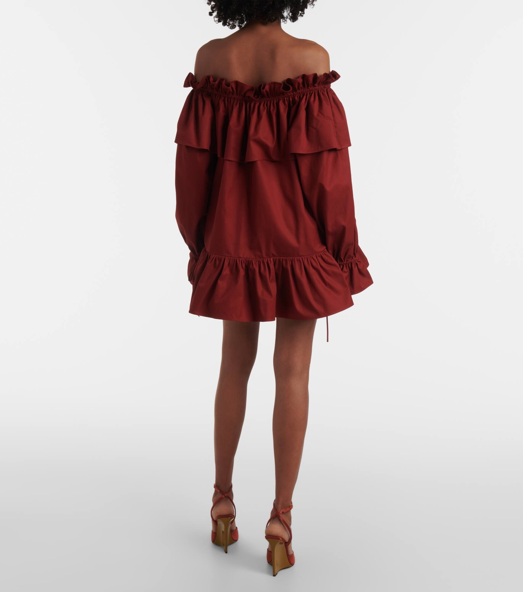 Ruffled cotton twill minidress - 3