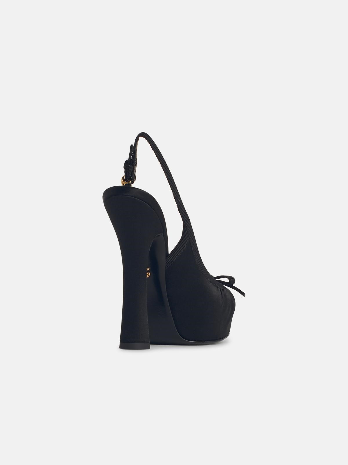 BLACK SATIN SANDALS - 3