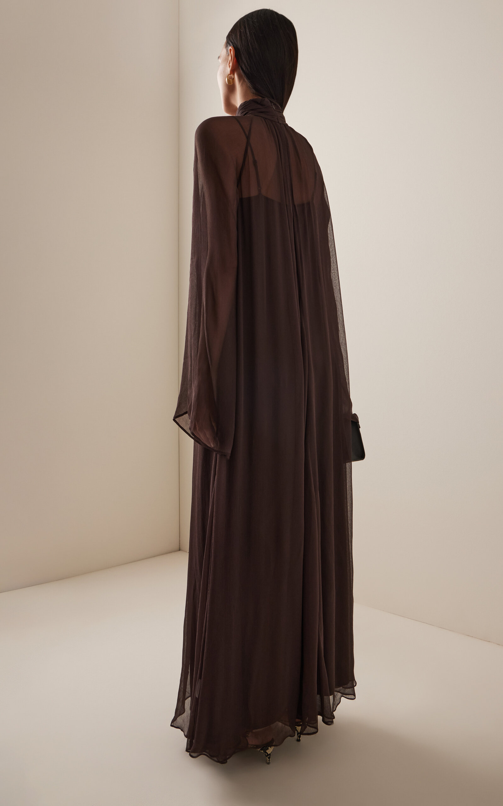 Esther Chiffon Maxi Dress brown - 4