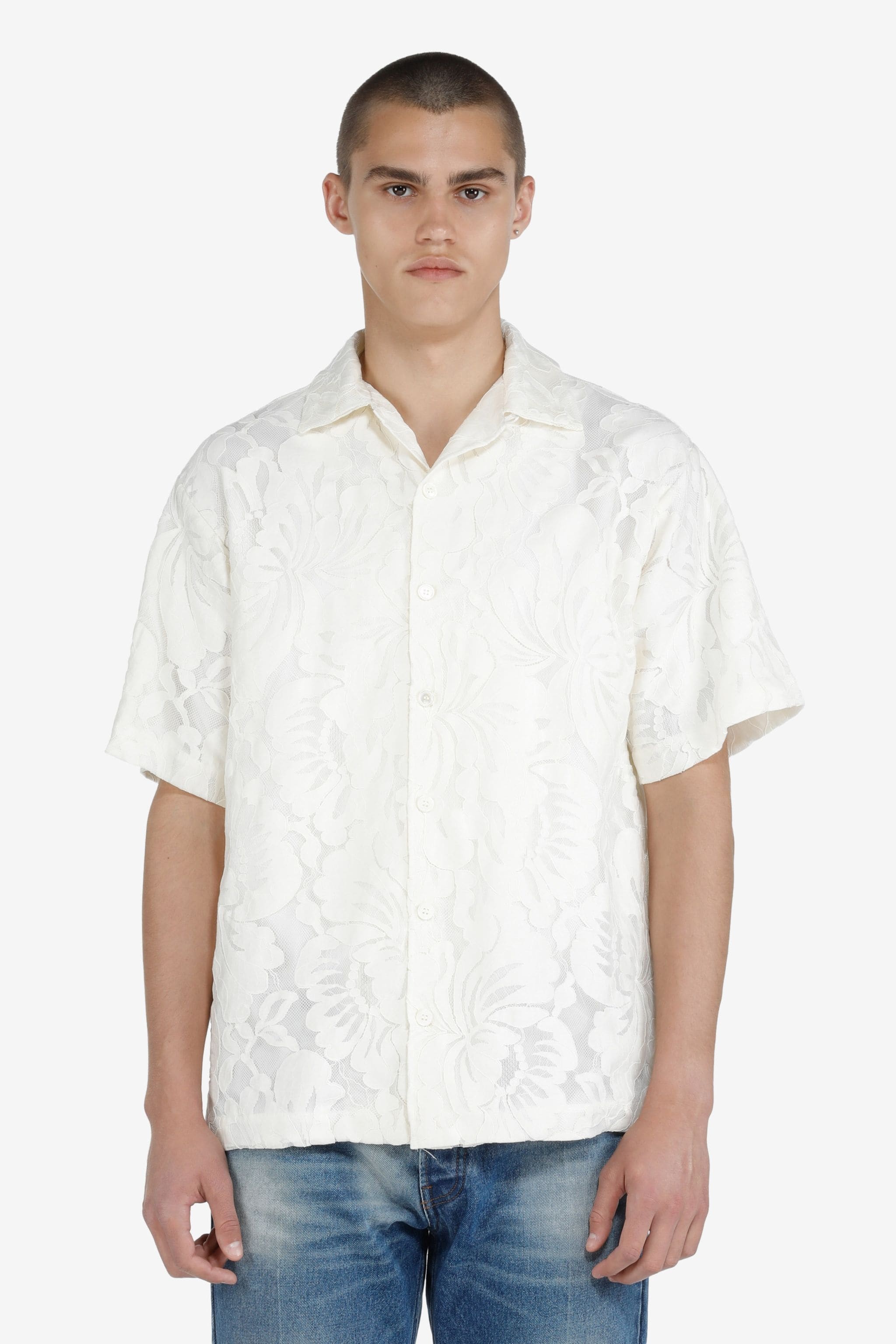 FLORAL-APPLIQUÉ SHIRT - 1