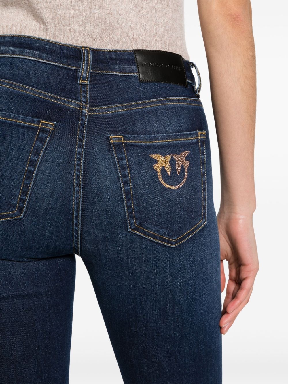 Love-Birds-appliquÃ© denim jeans - 5