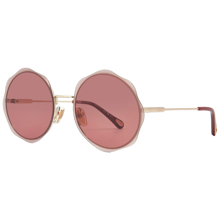 Chloe Burgundy Round Ladies Sunglasses CH0202S 003 61 - 2