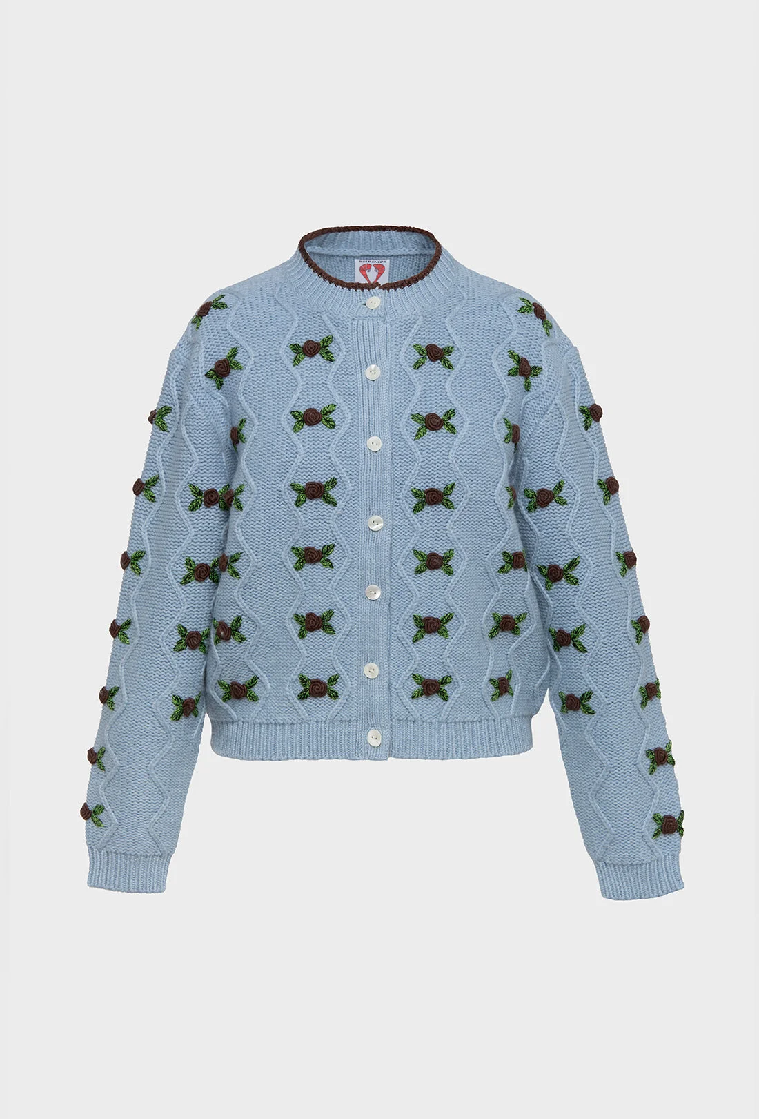 Bloom Cardigan - China Blue/Chocolate Brown - 1