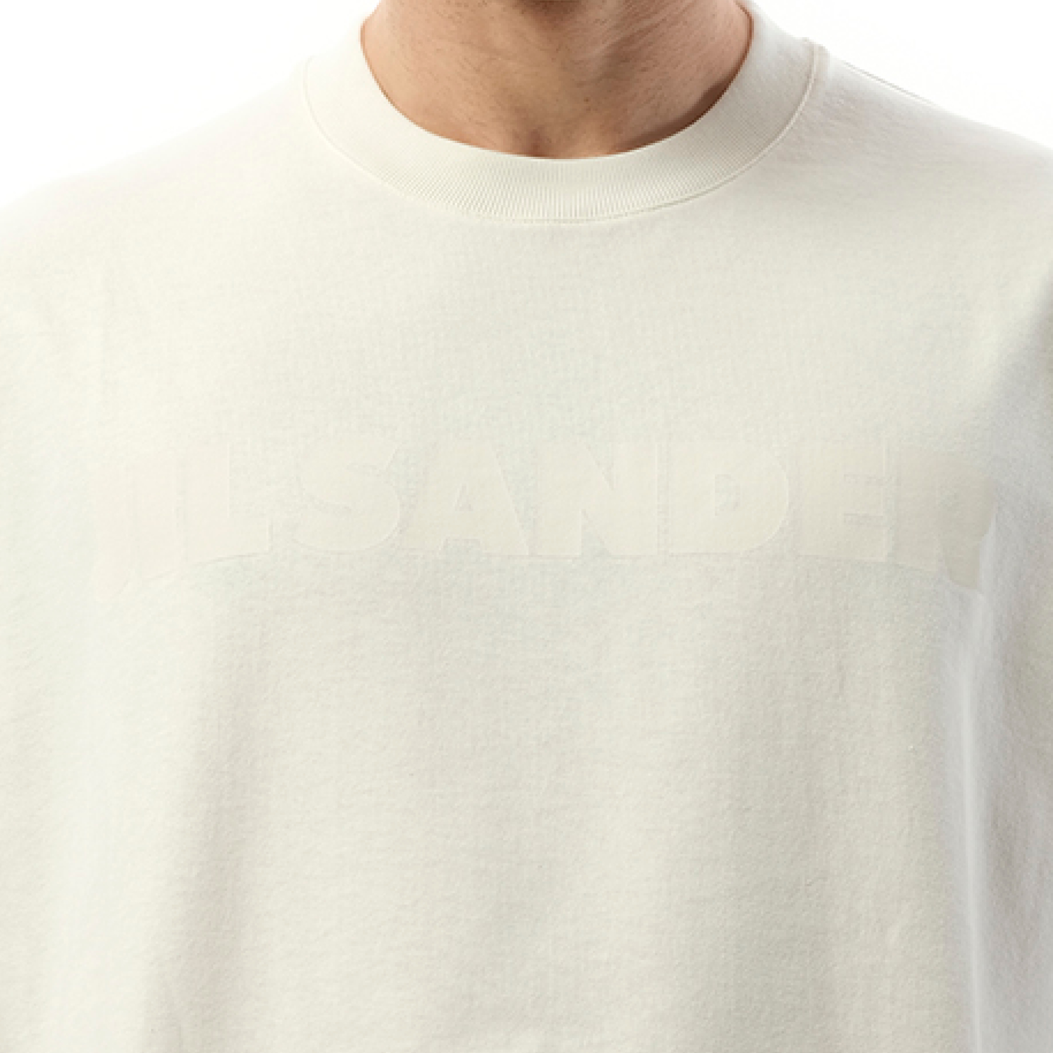 Tonal Jil Sander Logo T-Shirt in Porcelain - 3