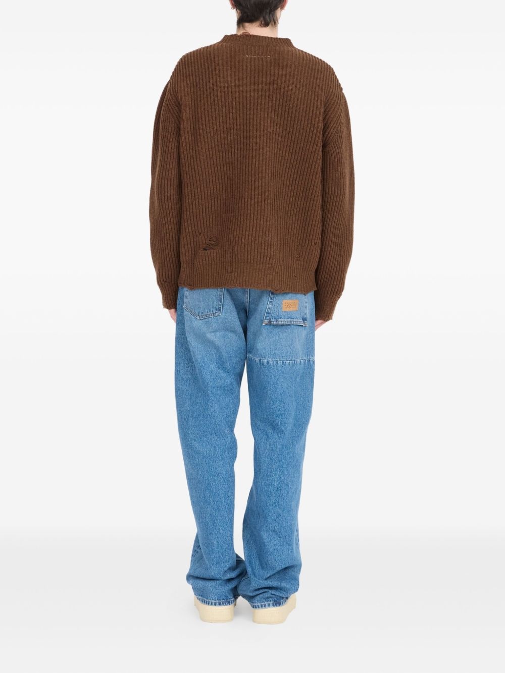 ribbed V-neck sweater - 4