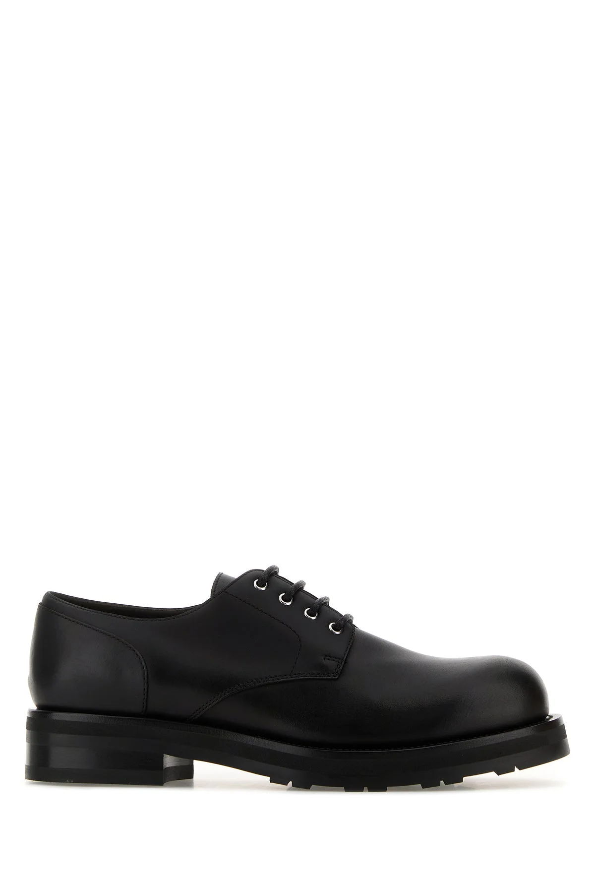 Black leather lace-up shoes - 1