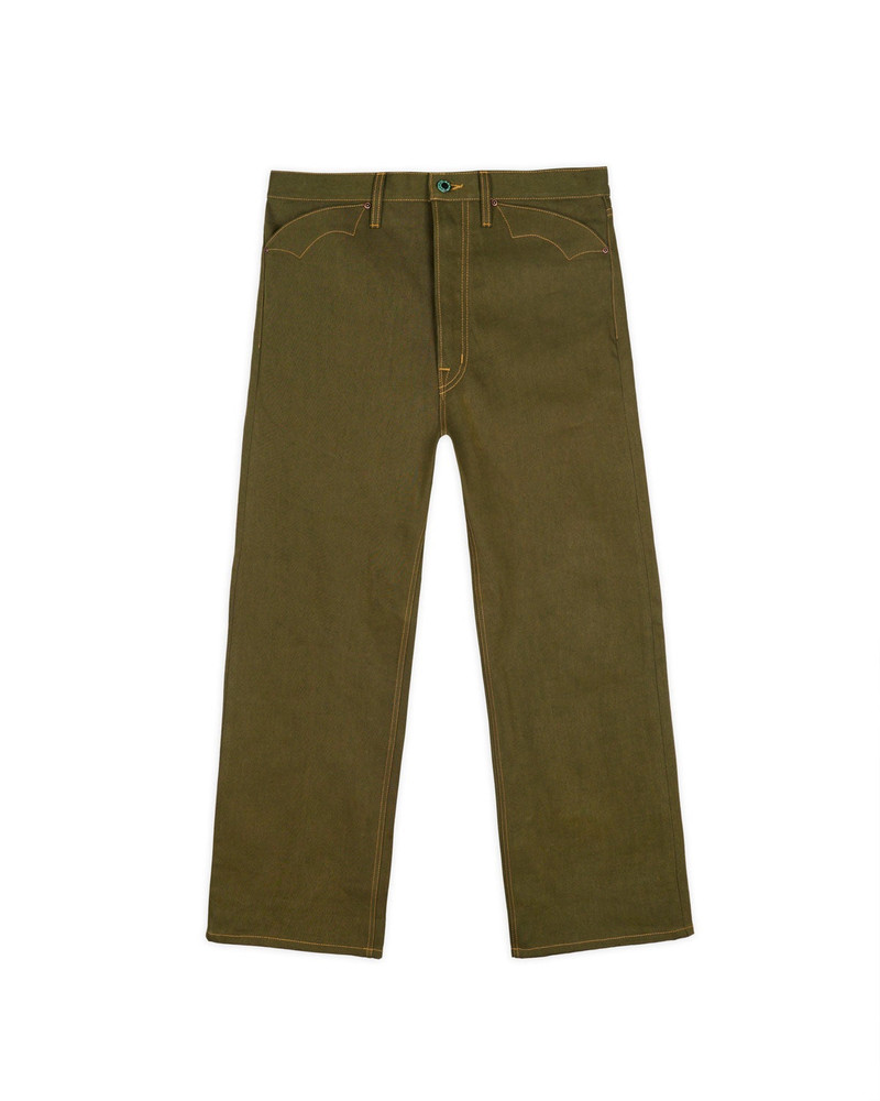 Type 00 13.5oz Selvedge Bull Denim - Olive 1