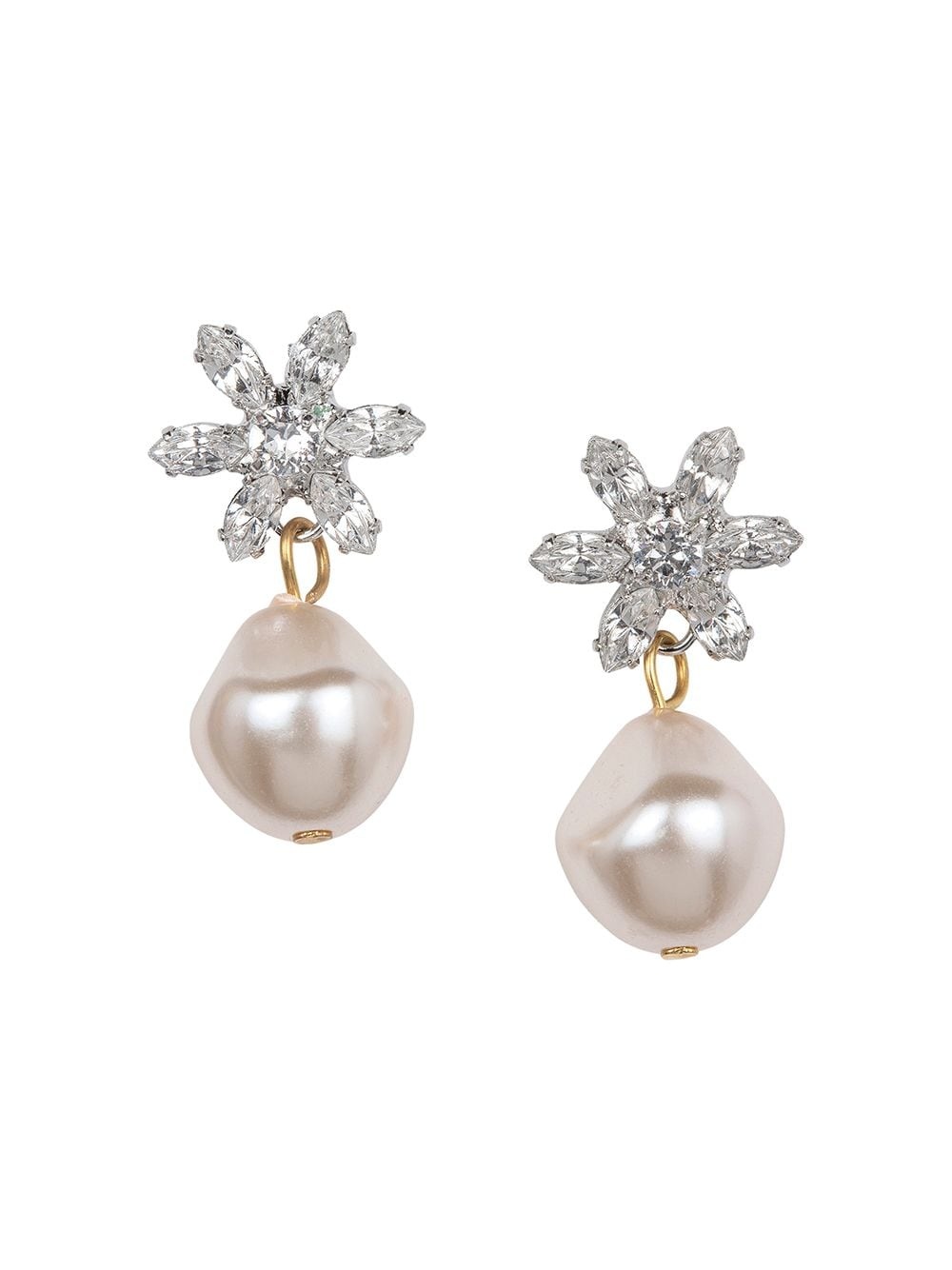 Reiss crystal-flower earrings - 1