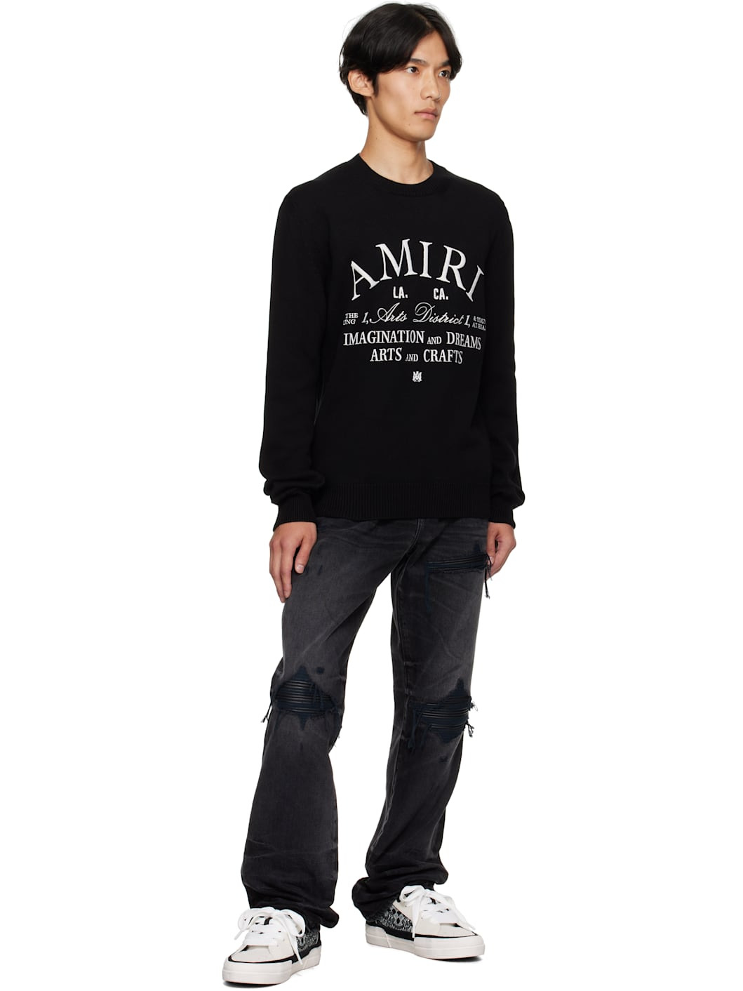 Black 'AMIRI Arts District' Crew Sweater - 4