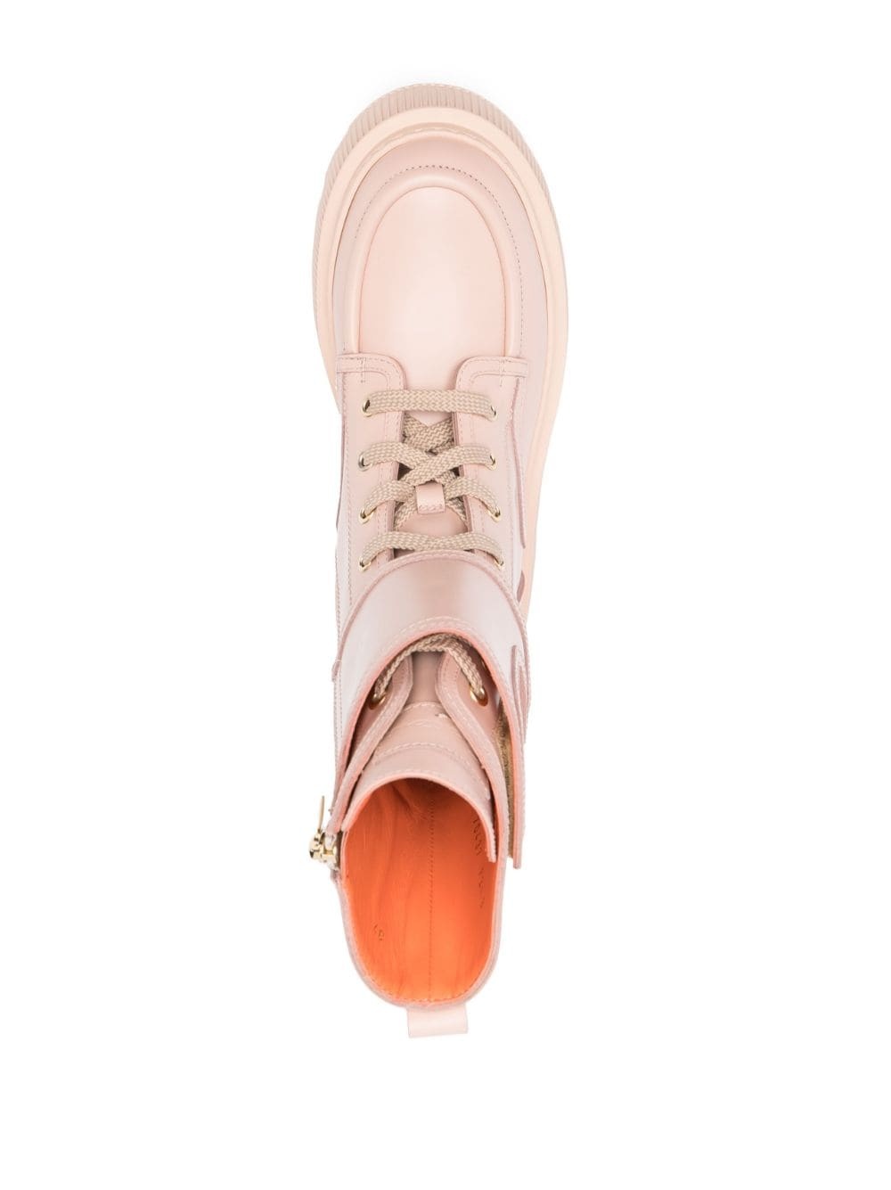 round-toe leather boots - 4